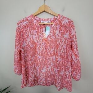 NWT Collective Concepts Coral Salford V-neck Blouse Size Small Office Work